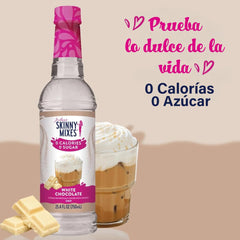 Dessert topped with White Chocolate syrup for sugar-free richness