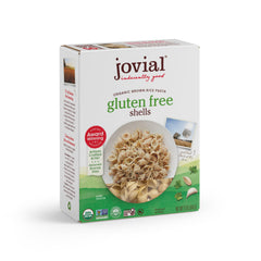 Jovial brown rice shells pasta package from Italy, gluten free and organic