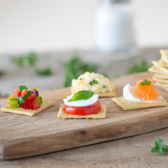 Jovial crackers with dip for quick tasting and gathering