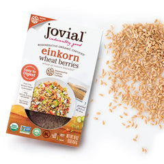 Jovial Einkorn berries packaging, a pantry staple for versatile meals.