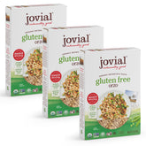 Jovial Organic Brown Rice Orzo Pasta pack showing 3x12 oz boxes, gluten-free and family-friendly.