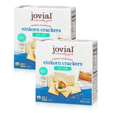 Jovial Organic Sourdough Einkorn Crackers pack shot showing crisp texture and organic ingredients
