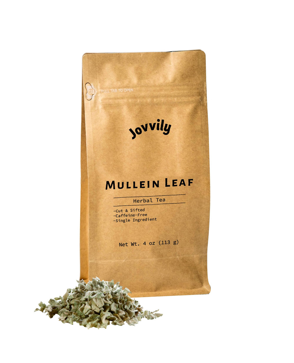 Jovvily Mullein Leaf cut and sifted tea leaves ready to steep