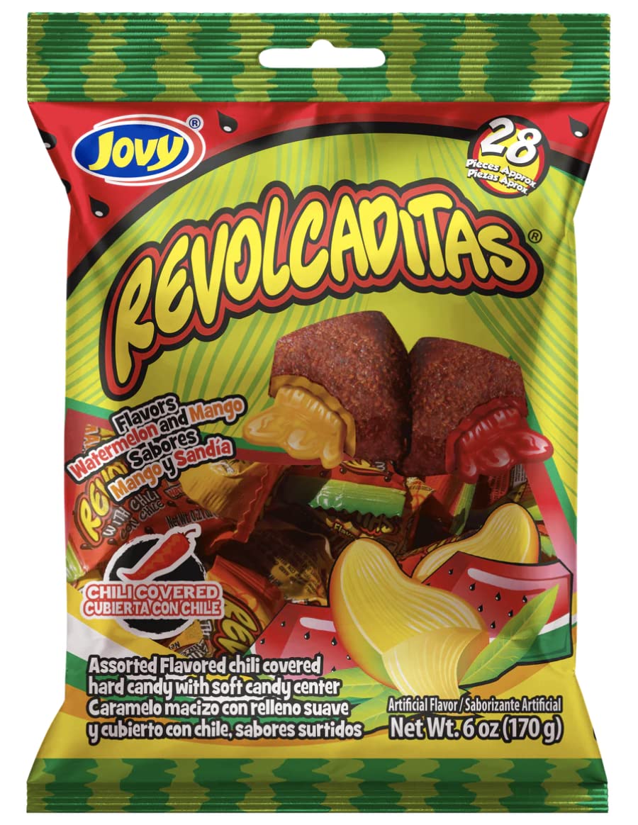 Jovy Revolcaditas watermelon chili candy 6oz pack for on-the-go flavor.