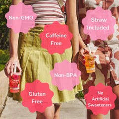 JOYBA Non-GMO caffeine-free tea cup emphasizes clean ingredients.