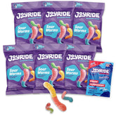 JOYRIDE Sour Worms lemonade flavor dual punch for refreshing snacking moments