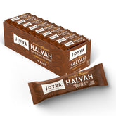 Joyva Original Halvah chocolate-covered close-up, showcasing a rich sesame texture ideal for snacking.