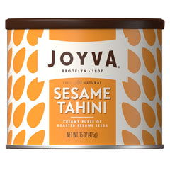 Joyva sesame tahini jar shows silky-smooth texture ideal for dressings
