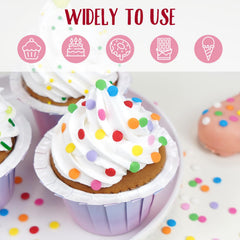 Joyvitas Rainbow Round Sprinkles on cupcakes for a playful finish.