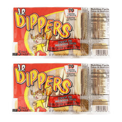 J.R. Dippers cheese dip with bread-sticks 2-pack, ideal for lunchboxes.