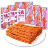 JTEDZI Latiao Spicy Strips outer-pack shot showing a five-pack for sharing.