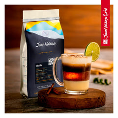 Steaming cup of Juan Valdez Huila invites a smooth pour-over experience.