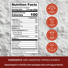 Sealable pouch keeps Expandex starch fresh for gluten-free baking.