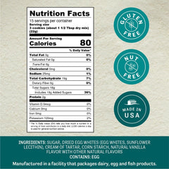 Judee's gluten free meringue powder packaging with resealable pouch keeps freshness