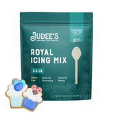 Judee's Royal Icing Mix bag pour for quick, even icing on sugar cookies
