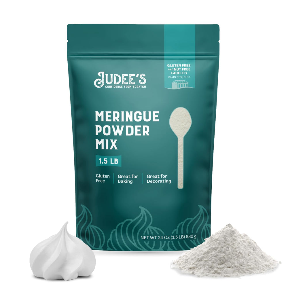 Judee's Gluten Free meringue powder pack for baking and decorating cookies.