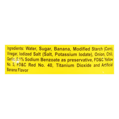 Jufran Banana Sauce label close-up highlighting authentic banana ketchup flavor.