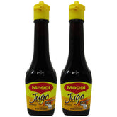 Jugo Maggi seasoning sauces sealed glass bottle pack ready to flavor meals.