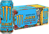 Juice Monster Mango Loco can showcasing tropical flavor for celebrations.