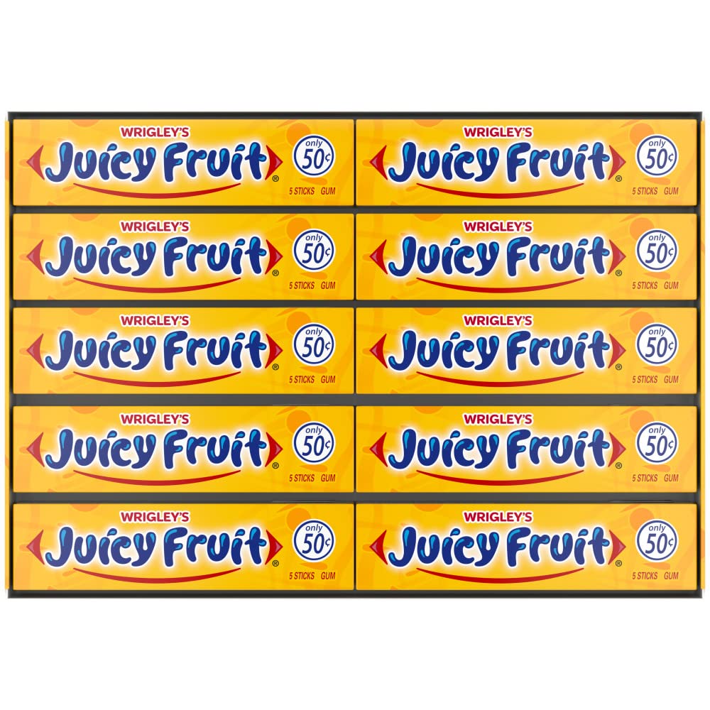 Juicy Fruit Gum bulk pack front view, ideal for sharing.