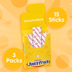 Close-up of Juicy Fruit Gum showcasing classic fruity taste.