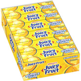 Juicy Fruit Gum Original packaging display showing a colorful, shareable bubble gum experience.