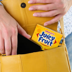Top view of Juicy Fruit Original bubble gum box showing ten packs.