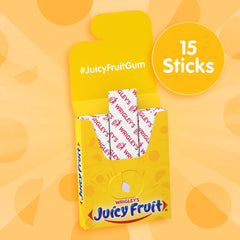 Wrapped Juicy Fruit Original gum stick ready for on-the-go freshness.