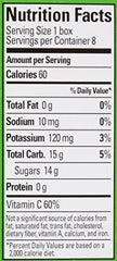 Juicy Juice Apple 4oz box back reveals ingredients and vitamin C claim