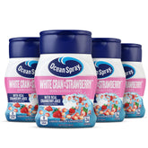 Juicy Mixes Ocean Spray White Cran-Strawberry bottle pour highlights on-the-go flavor