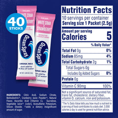 Juicy Mixes white cranberry strawberry powder packets dissolve quickly for zero sugar hydration