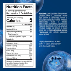 Juicy Mixes PeakH2O Berry Blue 72-serving packaging highlights convenient hydration on the go.