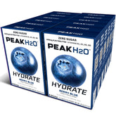 Juicy Mixes PeakH2O Berry Blue packet front shows zero sugar and bold flavor.
