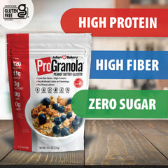 Julian Bakery ProGranola cereal in a bowl showcases peanut butter flavor.