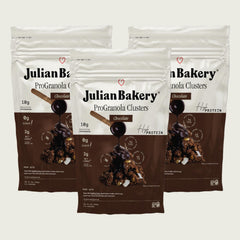 Julian Bakery ProGranola Chocolate bowl with spoon for a high protein breakfast.