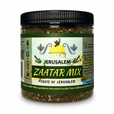 Julian's Valleys Jerusalem Zaatar jar label highlights authentic flavors for pantry use.