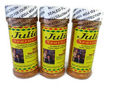 Julio's Seasoning 8oz pack front view highlights versatile Mexican-style flavor for fajitas and salads.