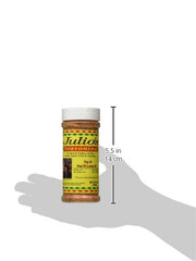 Julio's Seasoning bottle-ingredients view suggests versatile use on salads, vegetables, and fruits.