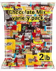 Jumblet chocolate assortment: 2lb bulk pack of milk and dark mini bars for parties or office snacks.