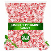 Jumblet peppermint balls 5lb bulk pack for festive candy jars and bowls.