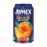 Jumex Peach Nectar can showing bold peach flavor for on-the-go refreshment
