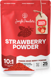 Jungle Powders Strawberry Powder bag front; vibrant color for baking.