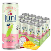 JUNI sparkling adaptogen can front for on-the-go focus.