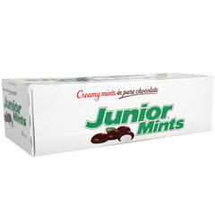 Front display of Junior Mints packs, perfect for gifting or office snacking.