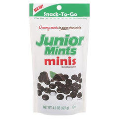 Junior Mints Minis pack front for on-the-go snacking.