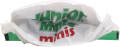 Junior Mints Minis resealable pouch demonstrates easy freshness.