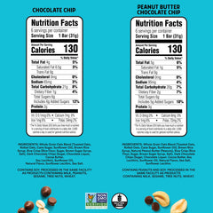 JUNKLESS chewy granola bars twin pack peanut butter chocolate chip for lunchboxes