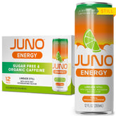 JUNO ENERGY Limeade bottle close-up highlighting refreshing citrus flavor