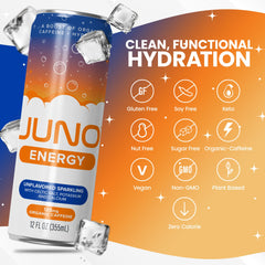 JUNO ENERGY potassium and calcium provide electrolyte balance.