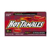 Just Born Hot Tamales Fierce Cinnamon theater box image highlighting bold cinnamon flavor for movie night.